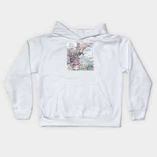 1875 Map of Boston and Environs Kids Hoodie